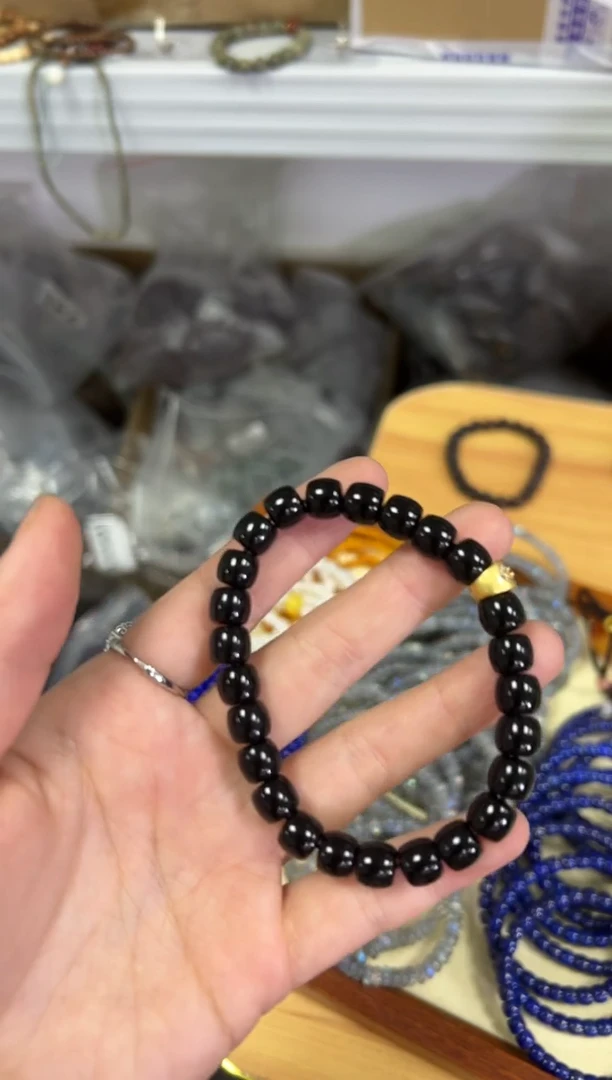 【闪购商品】玛瑙/玉髓手链未镶嵌黑玛瑙精工直切手链[472]