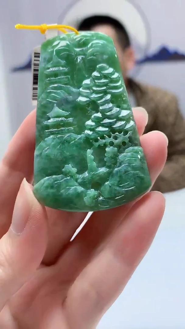 【闪购商品】定制翡翠未镶嵌4812zm-毛货挂件29山水