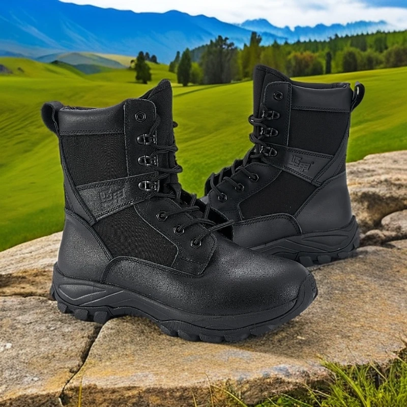 春季耐磨防滑作战靴高帮户外登山战术靴凯夫拉防穿刺安保靴作战靴