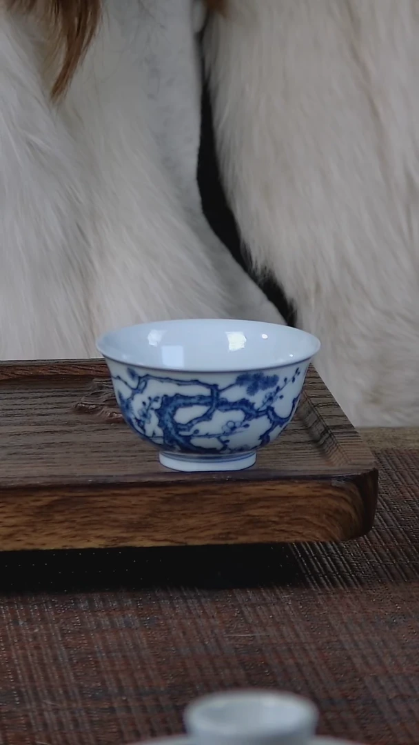 【闪购商品】折葵非器手工手绘岁寒三友撇口杯