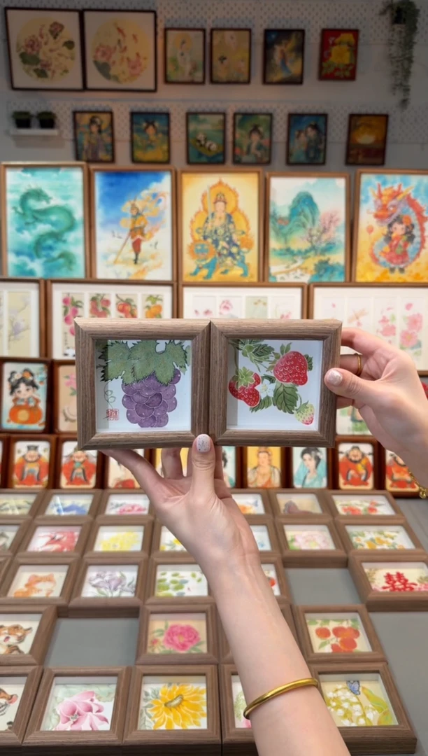 国画小草莓 小葡萄 一组11