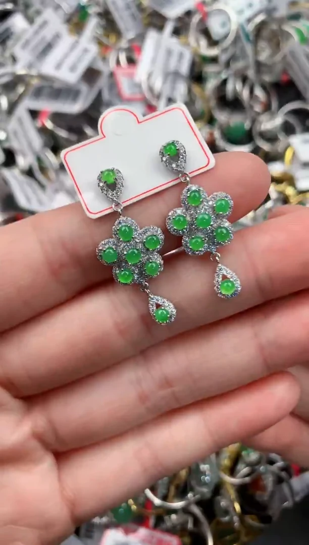 银S925镶嵌戒指翡翠444-6