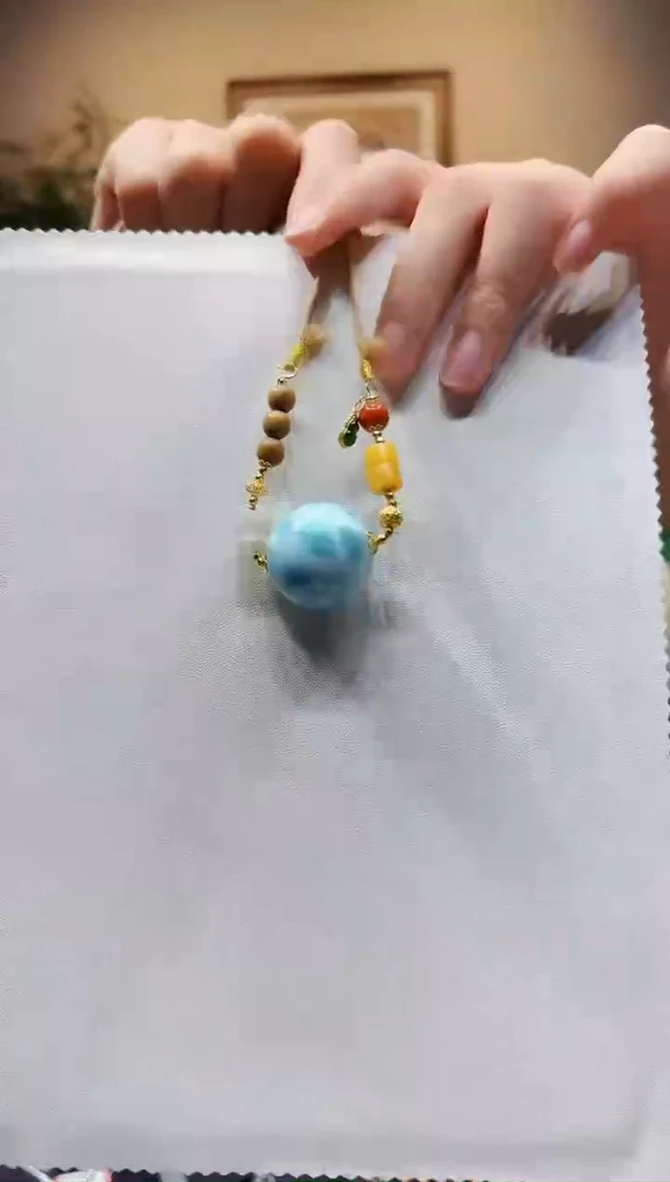未镶嵌针钠钙石（海纹石）颈饰项链