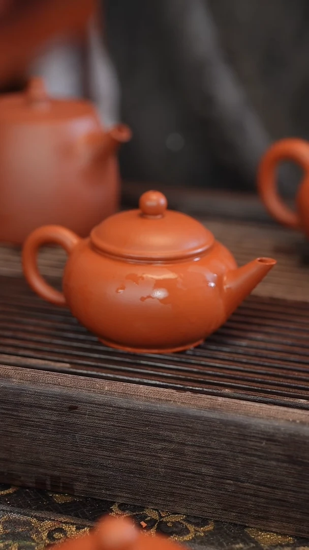茶壶紫砂水平 朱泥 半手工 140cc