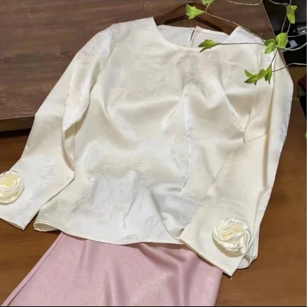 【玫瑰花小衫】新款百搭小衫精致百搭小衫女