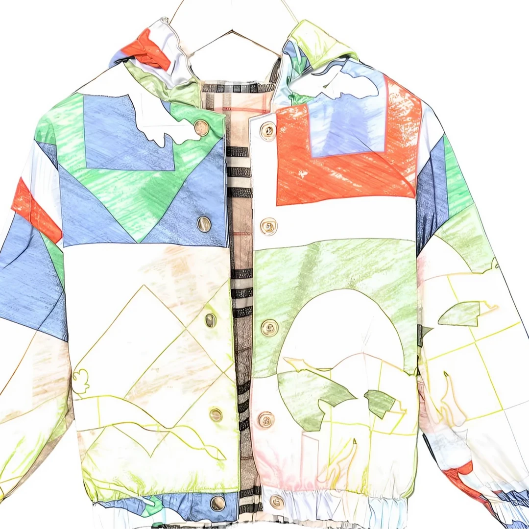 88720新款儿童双面外套兄妹装超萌卡通休闲帽夹克