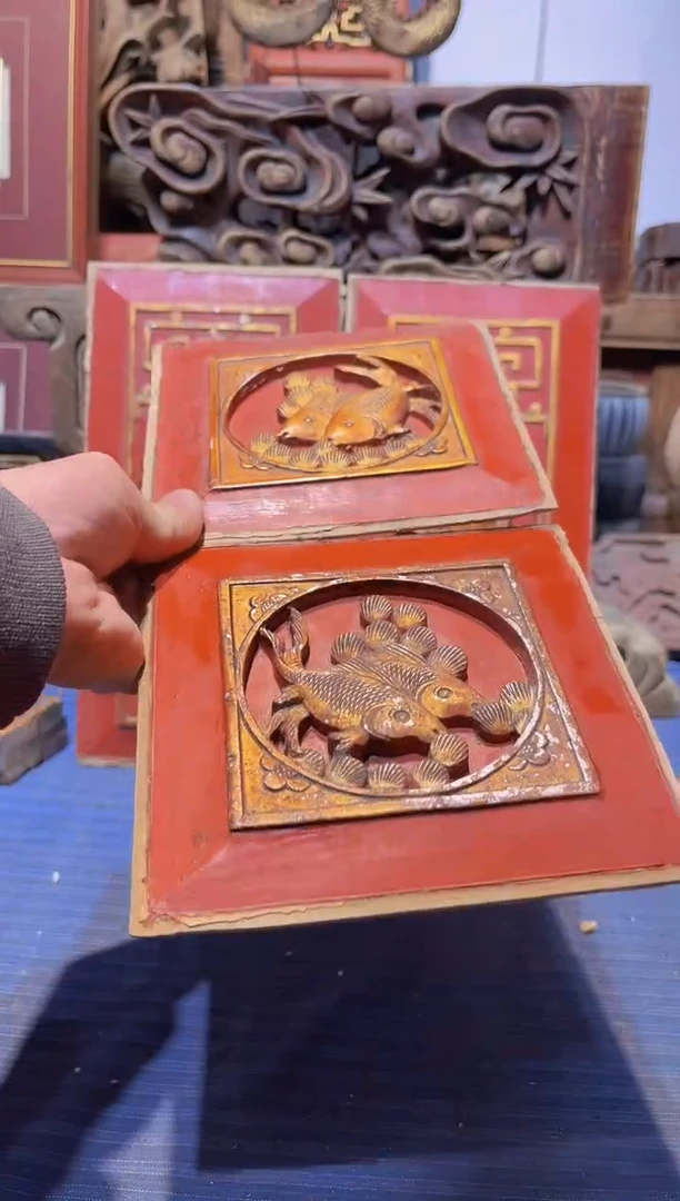 【闪购商品】香榧木老木雕老物件花板有瑕疵完美者慎拍