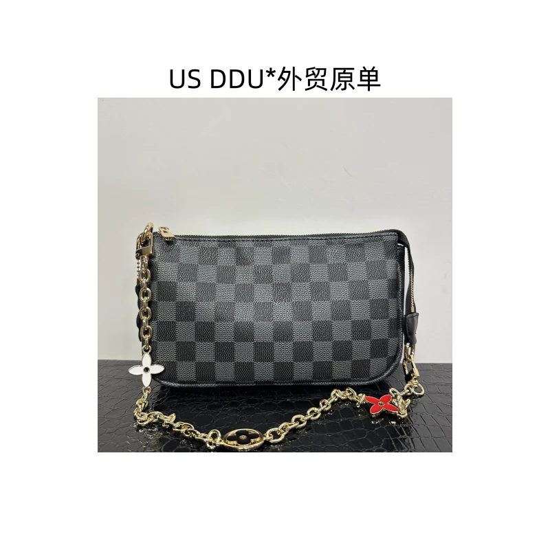 L 黑色棋盘麻将包单肩包F8090/F012