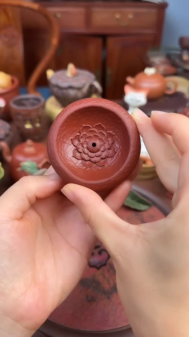 紫砂茶宠朱泥香插