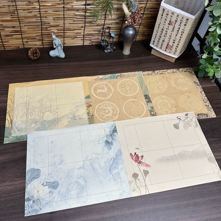 【四言小笺】微喷蜡染宣纸小楷练习纸五色创作仿古