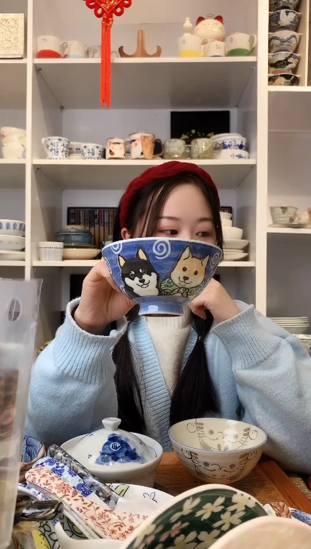 【闪购商品】耐热玻璃柴犬图案米饭碗