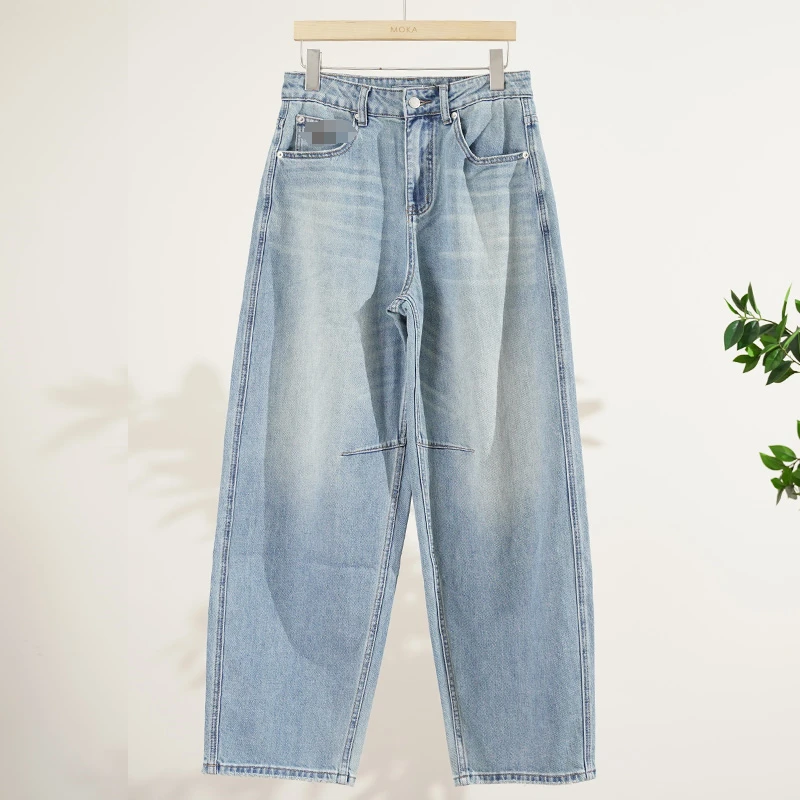 意大利外贸品牌订单经典直筒浅蓝色女士牛仔裤（250092）2357