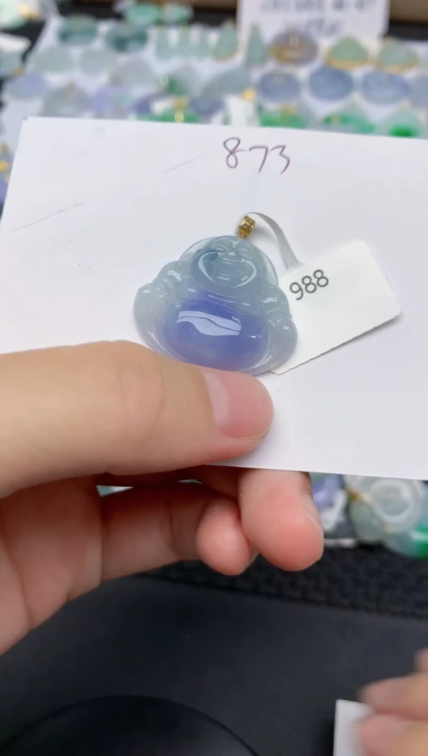 翡翠18K金镶嵌颈饰天然缅甸A货翡翠