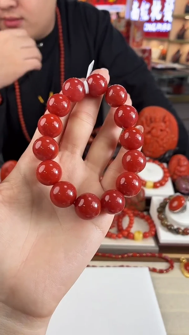 未镶嵌保山锦红手串15mm南红玛瑙（多样式发其一）