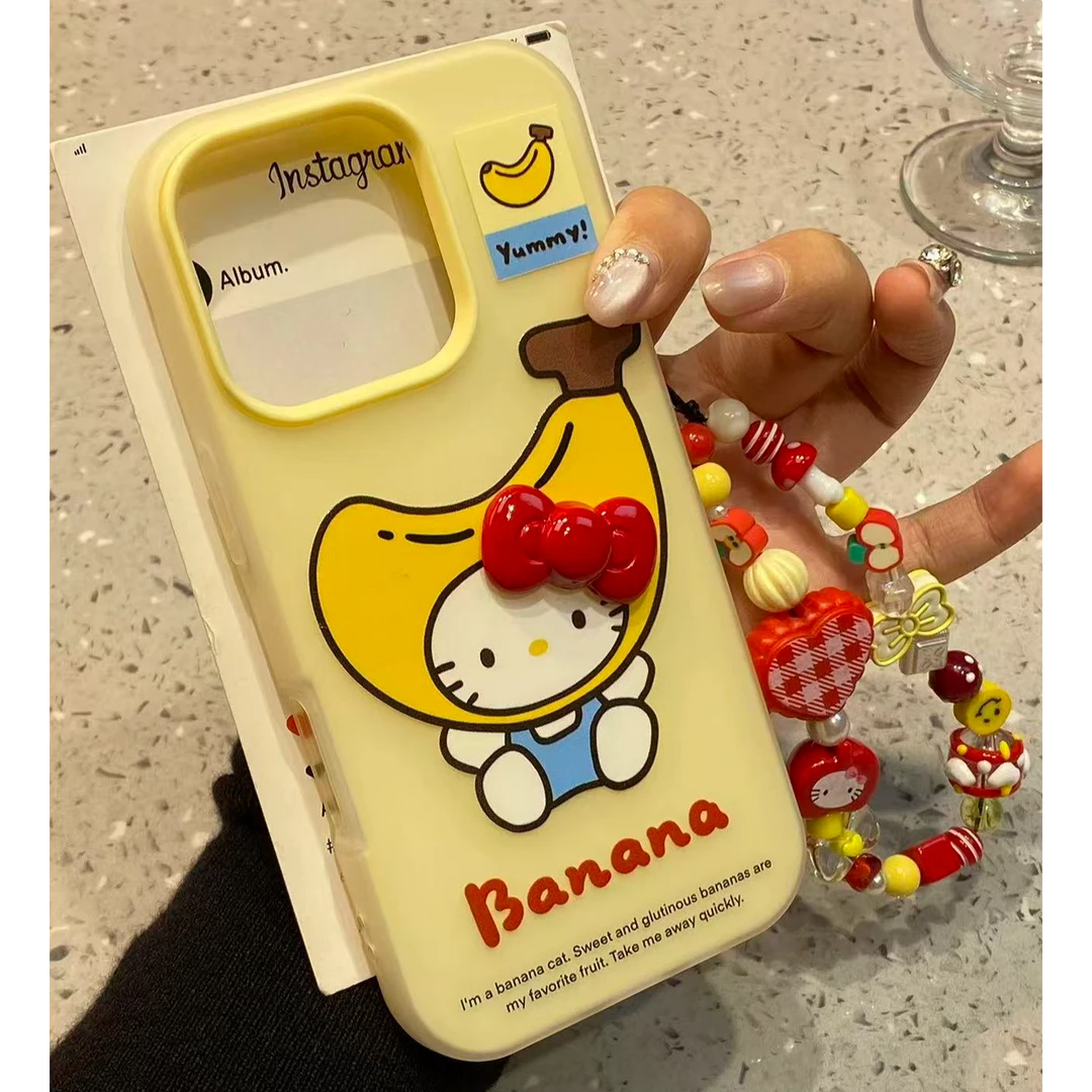 诚星泽卡通香蕉头kt适用苹果16PRO手机壳iPhone15手链14/13/12/11
