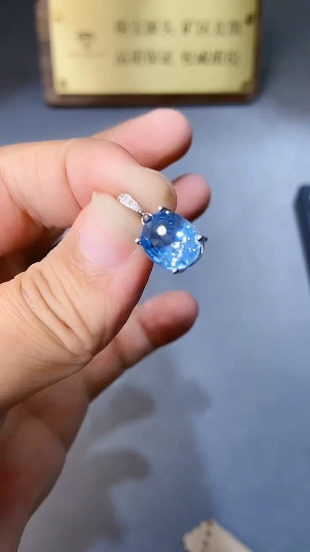 【闪购商品】海蓝宝石颈饰银S925镶嵌354