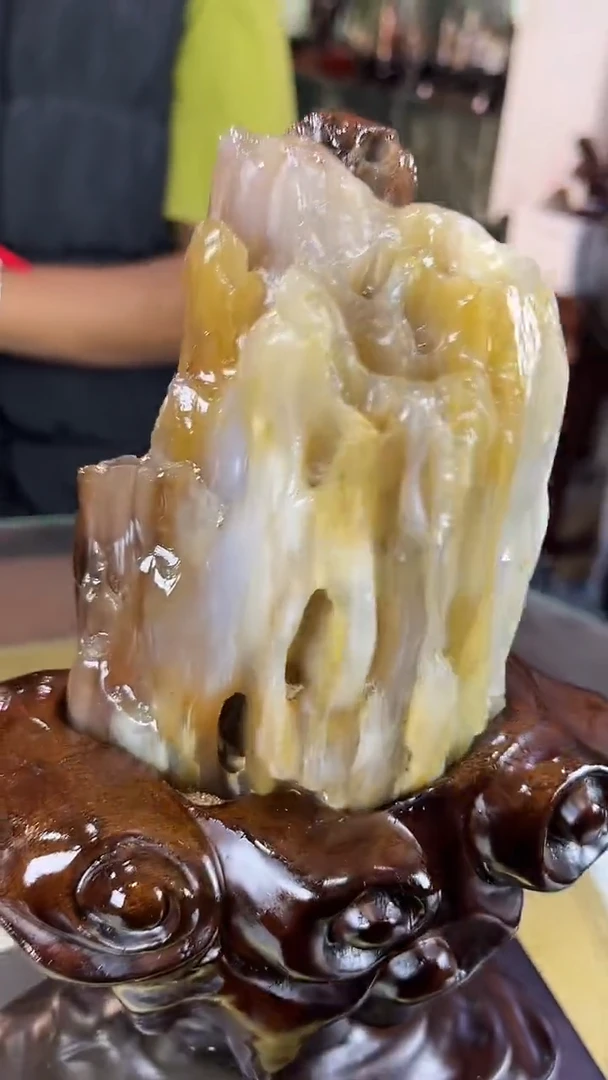 缅甸天然树化玉摆件