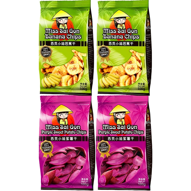 【25年6月5日到期】越南进口西贡小姐芭蕉干紫薯干100g