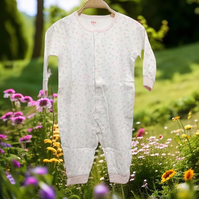 婴幼儿春秋连体衣花草记女宝纯棉打底衣