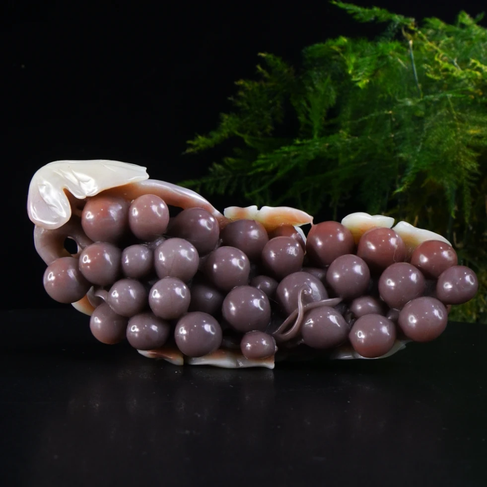 45寿山石善伯紫多子多福雅玩268.2克12.2x4.3x6.8cm