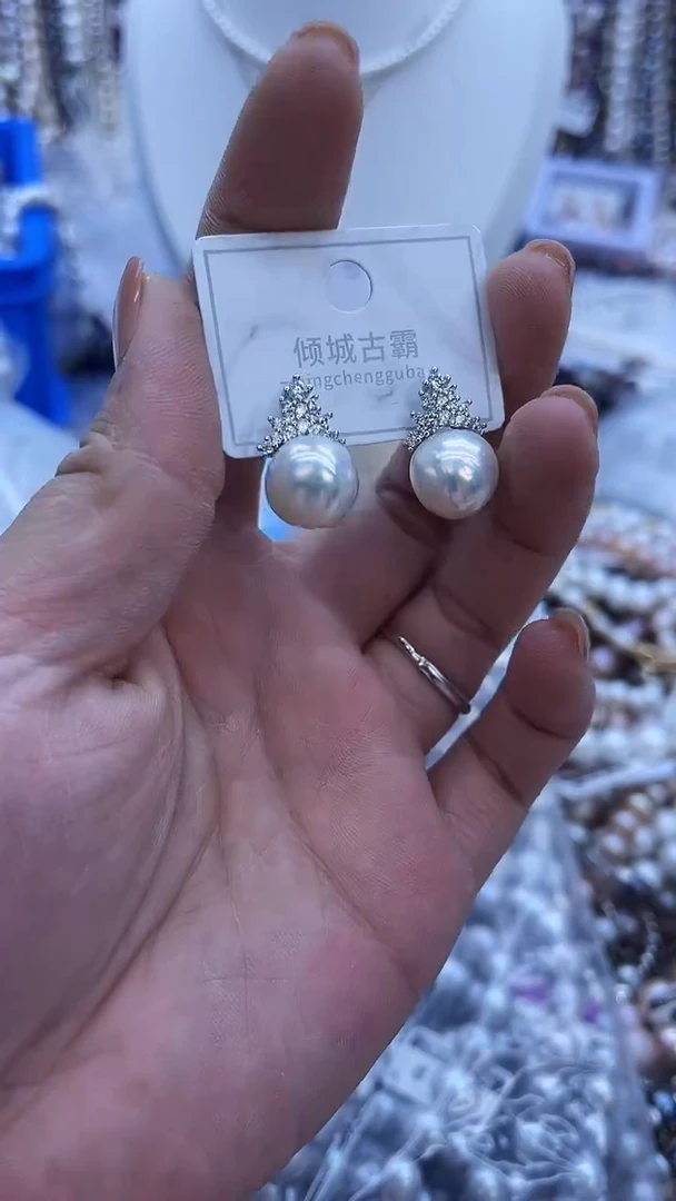 【闪购商品】淡水珍珠耳饰银S925镶嵌907