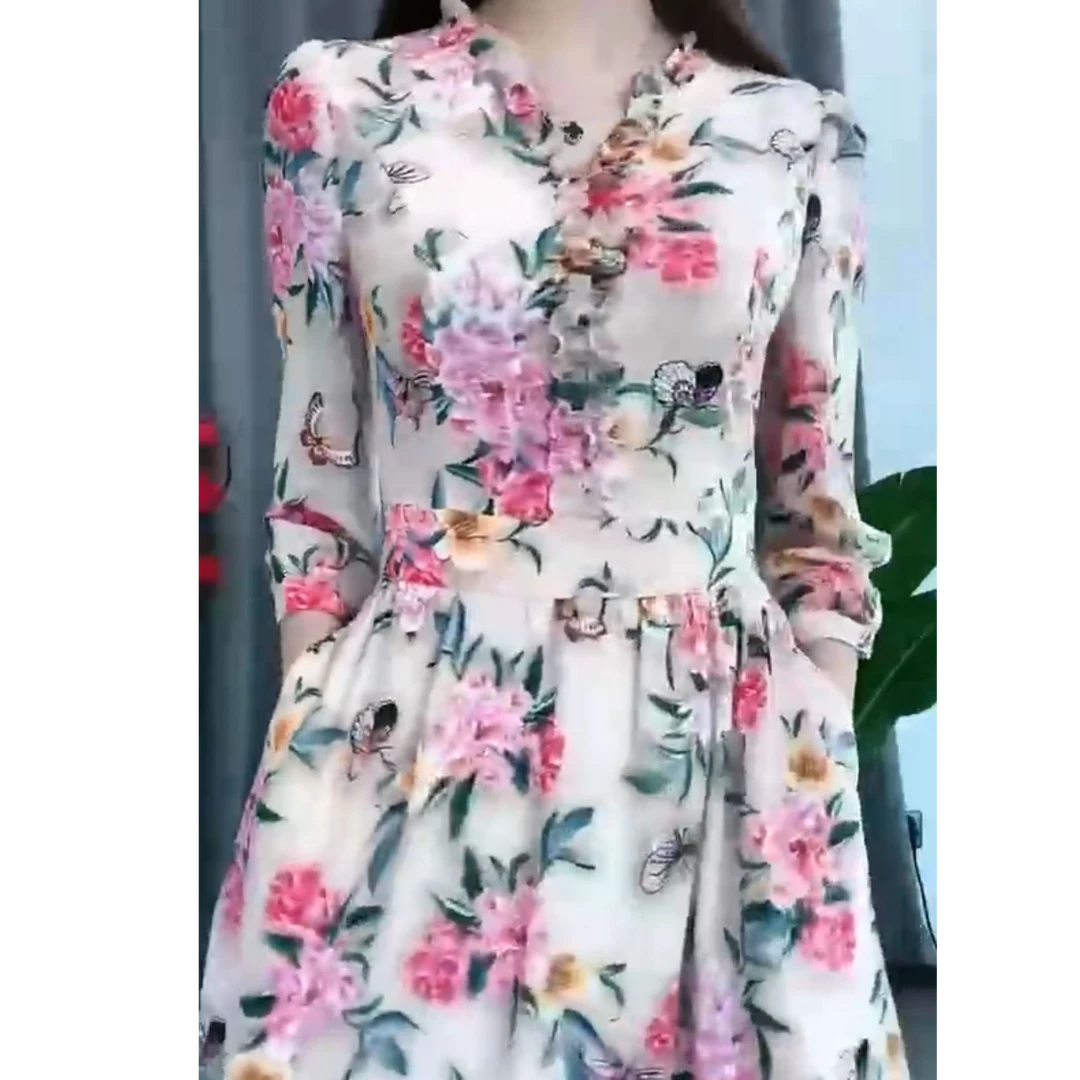 【有口袋】2025新款连衣裙七分袖打底裙奶奶大码显瘦裙