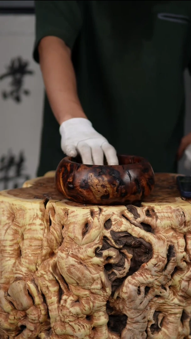 枣木百年雷击枣木聚宝盆