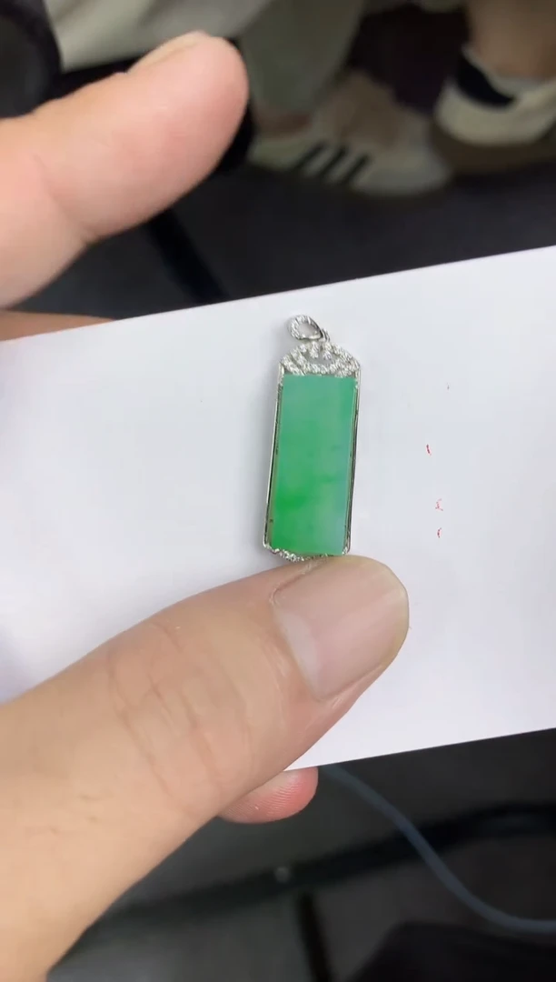 颈饰银S925镶嵌翡翠天然翡翠A货