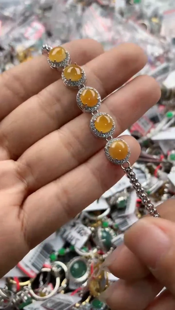 银S925镶嵌戒指翡翠444            10