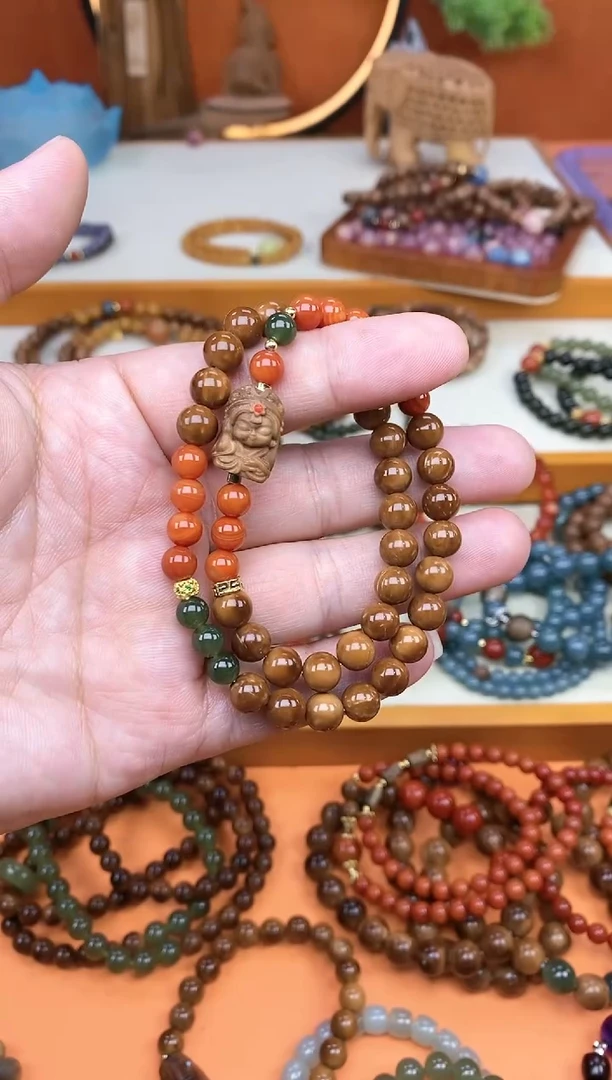 【闪购商品】库克手串未镶嵌库克菩提双圈南红扎基手串