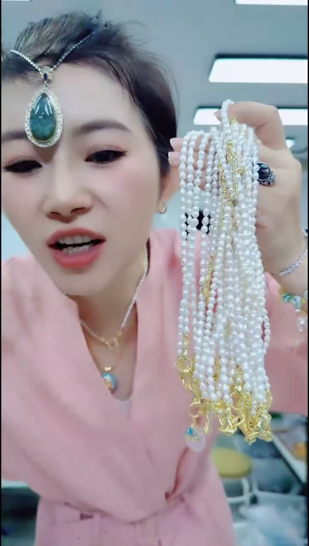 淡水珍珠合金颈饰30115珍珠手拉手 项链