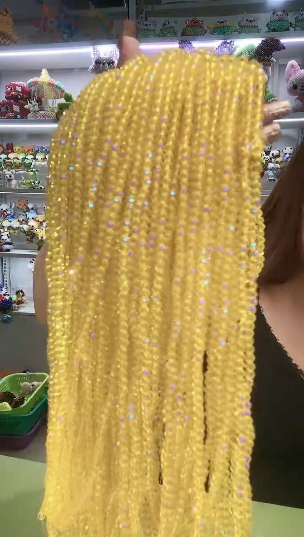 玻璃1232卡4水晶扁10条微光彩金黄色