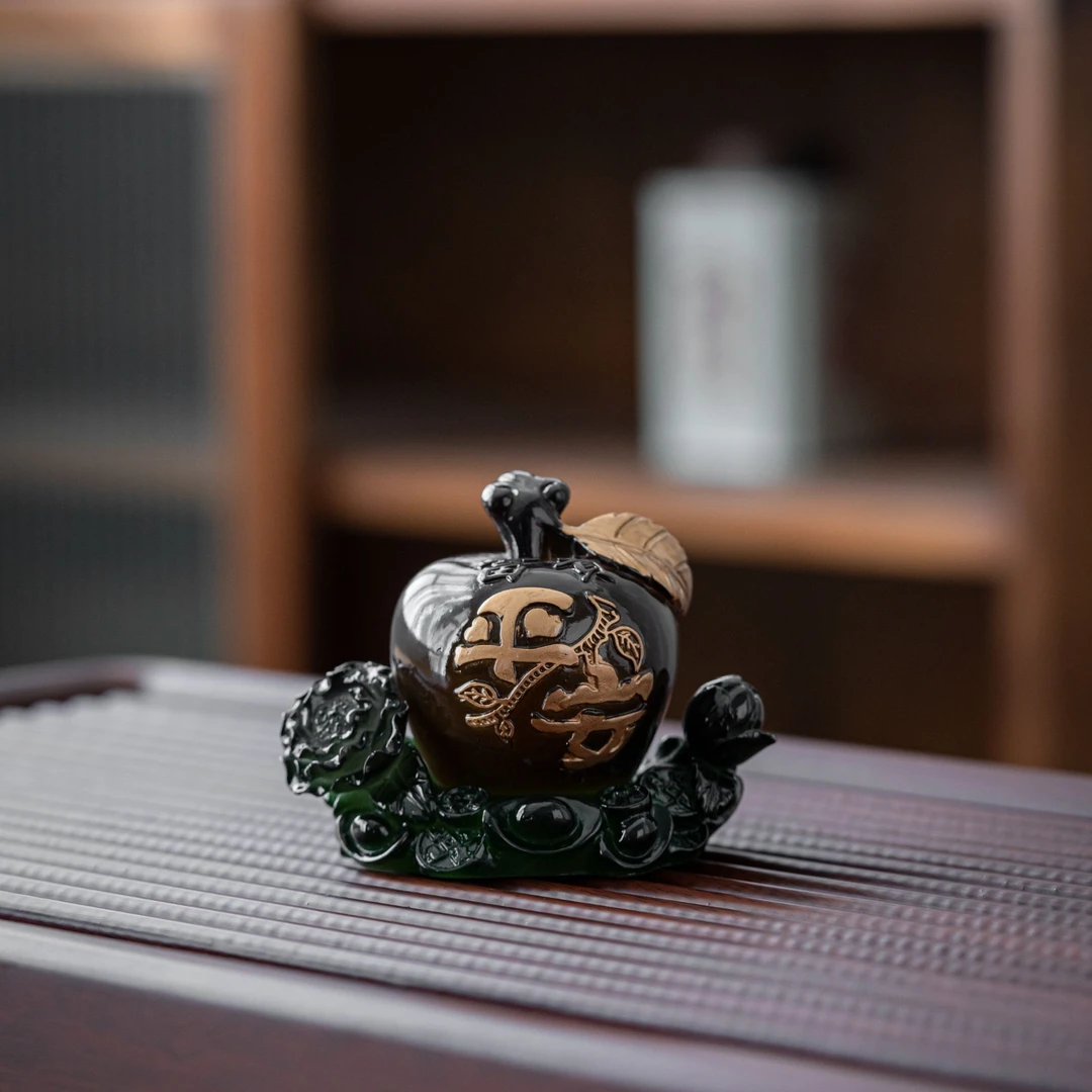 创意精品变色苹果茶宠摆件可养茶玩茶桌茶台茶盘装饰茶具配件