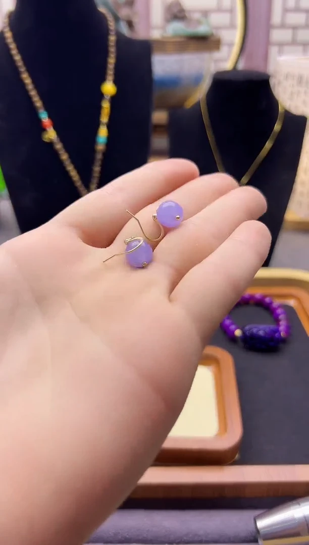 【闪购商品】翡翠耳饰14K金镶嵌E216