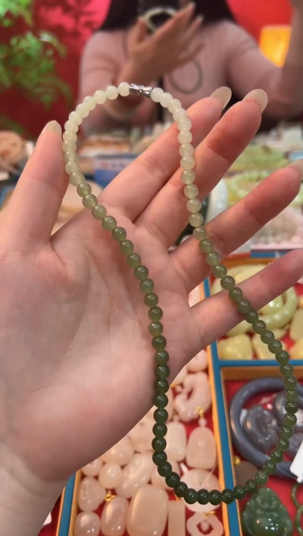 【闪购商品】和田玉珠串未镶嵌渐变妈妈串