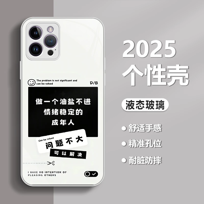 问题不大高级适用苹果17/华为80/小米/OPPO/vivo金属漆玻璃手机壳