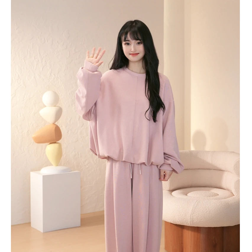 【Basic House】百家好爆款套装休闲时尚纯色阔腿春季上下装DC505