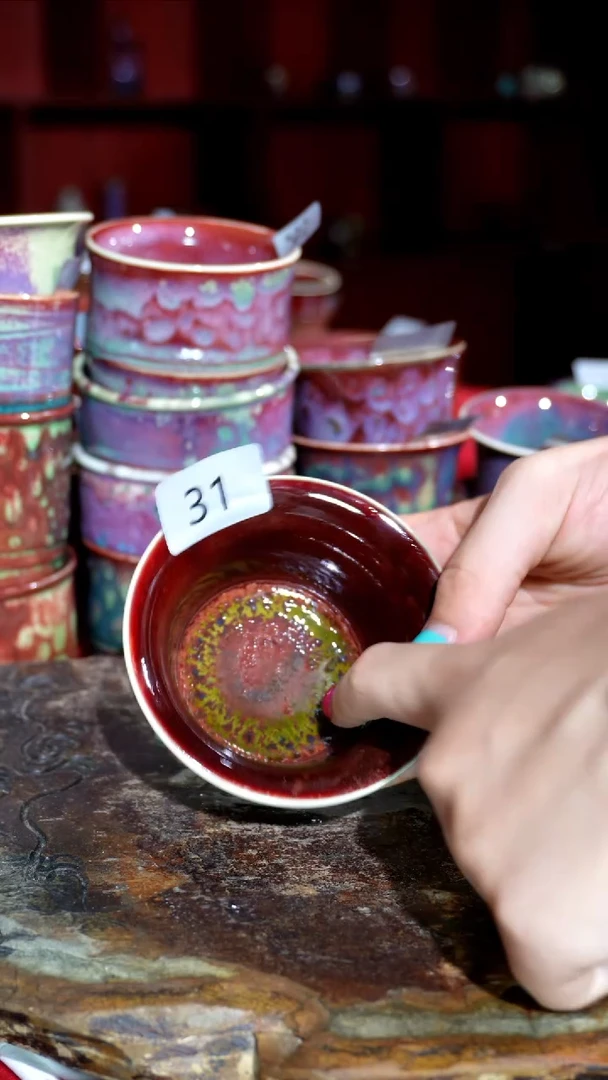 摆件 精品窑变钧瓷茶器