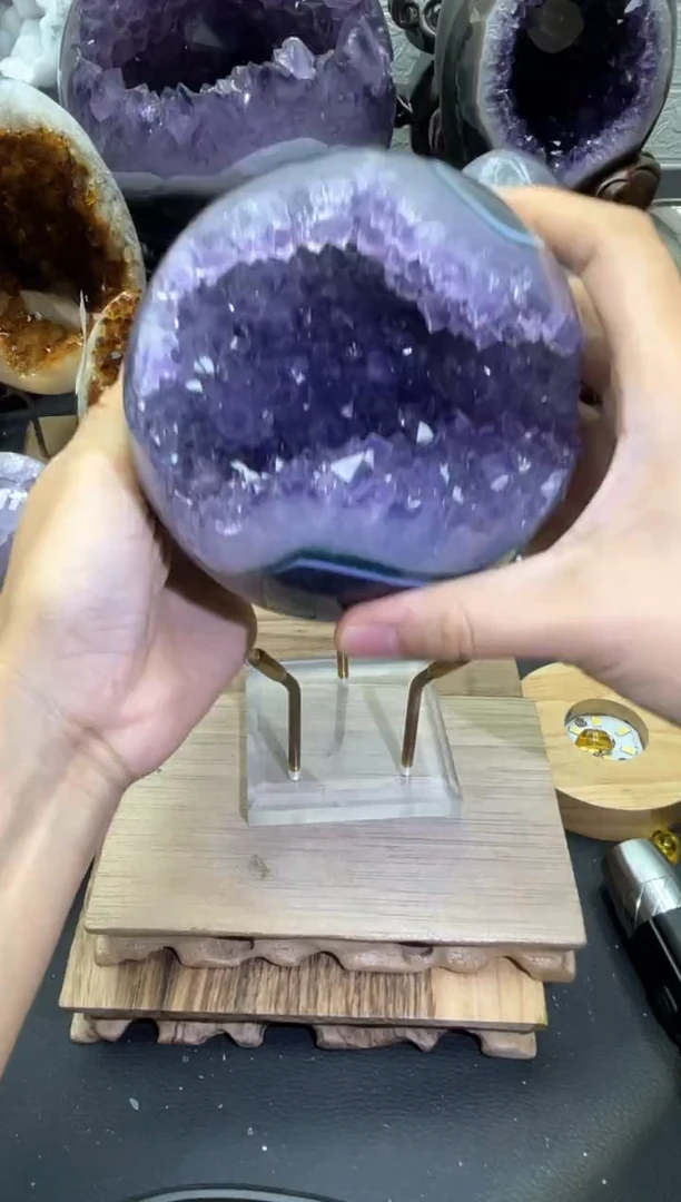 未镶嵌大型摆件（非配饰）紫晶415号开口笑