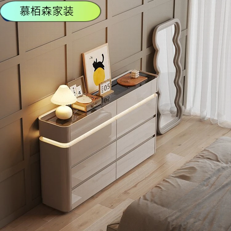 八斗柜超薄30CM床尾收纳柜主卧室家用储物柜简约抽屉式首饰柜轻奢