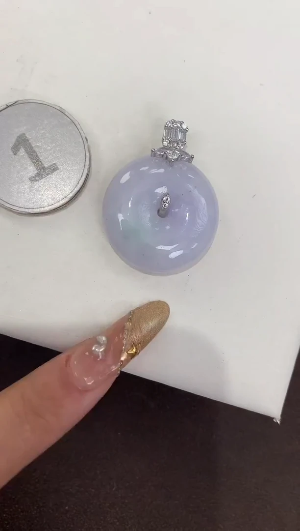 颈饰银S925镶嵌翡翠天然缅甸A货翡翠