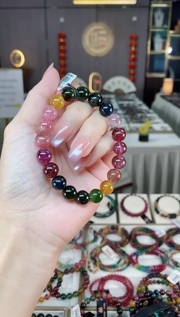 未镶嵌老矿碧玺单圈手串9mm+碧玺hon多样性发货一条