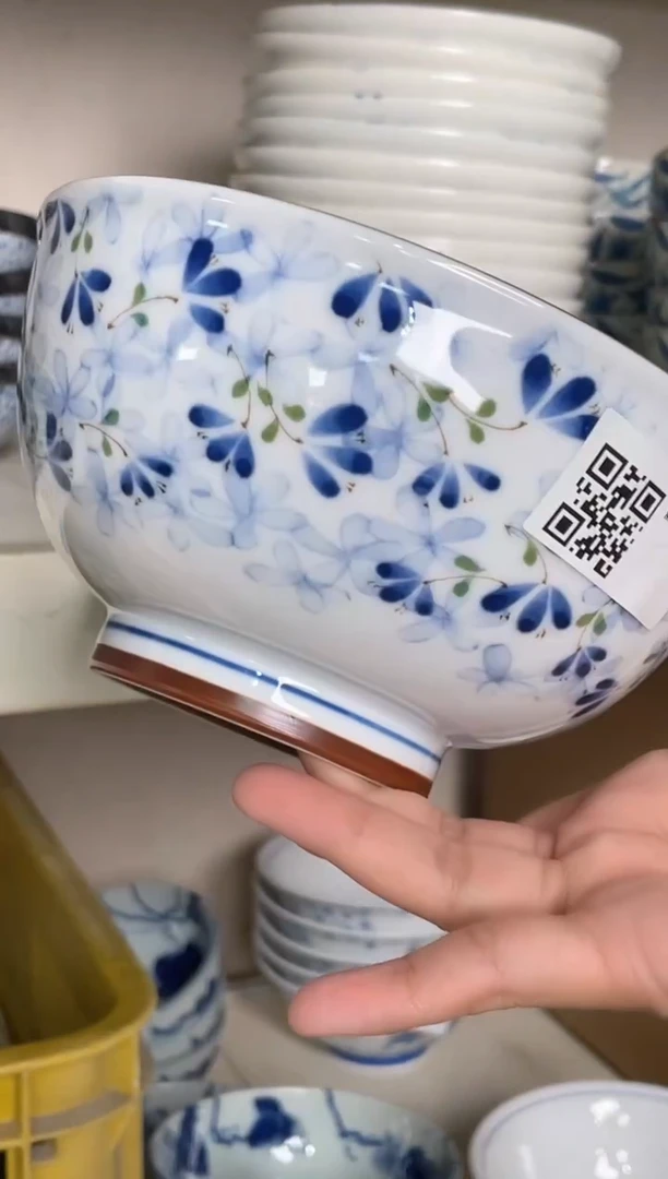 瓷片小蓝芽6.3英寸碗微瑕