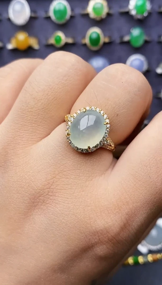 银S925镶嵌戒指翡翠2030