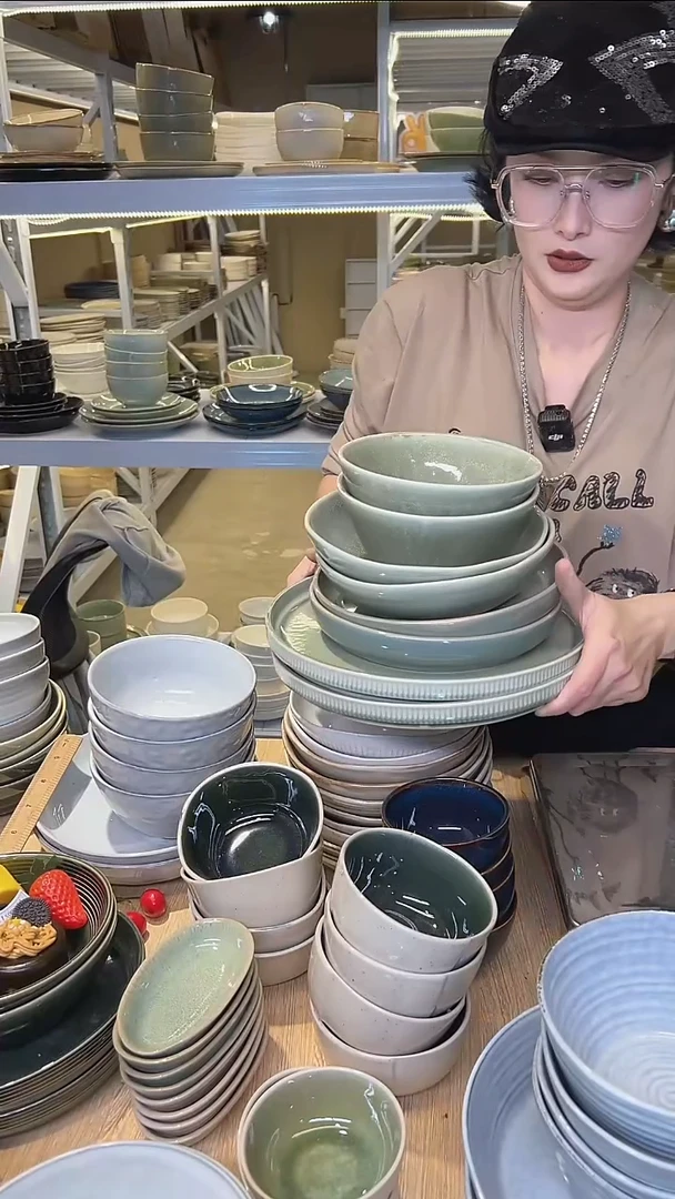 瓷153高温釉下彩陶瓷餐具默认微瑕