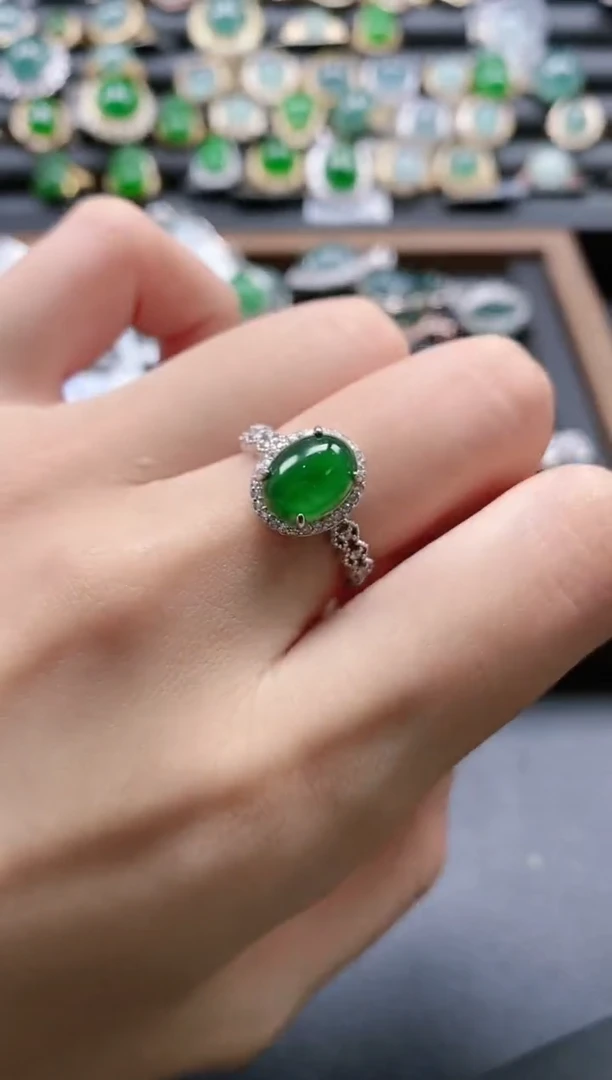 【闪购商品】翡翠戒指银S925镶嵌51151