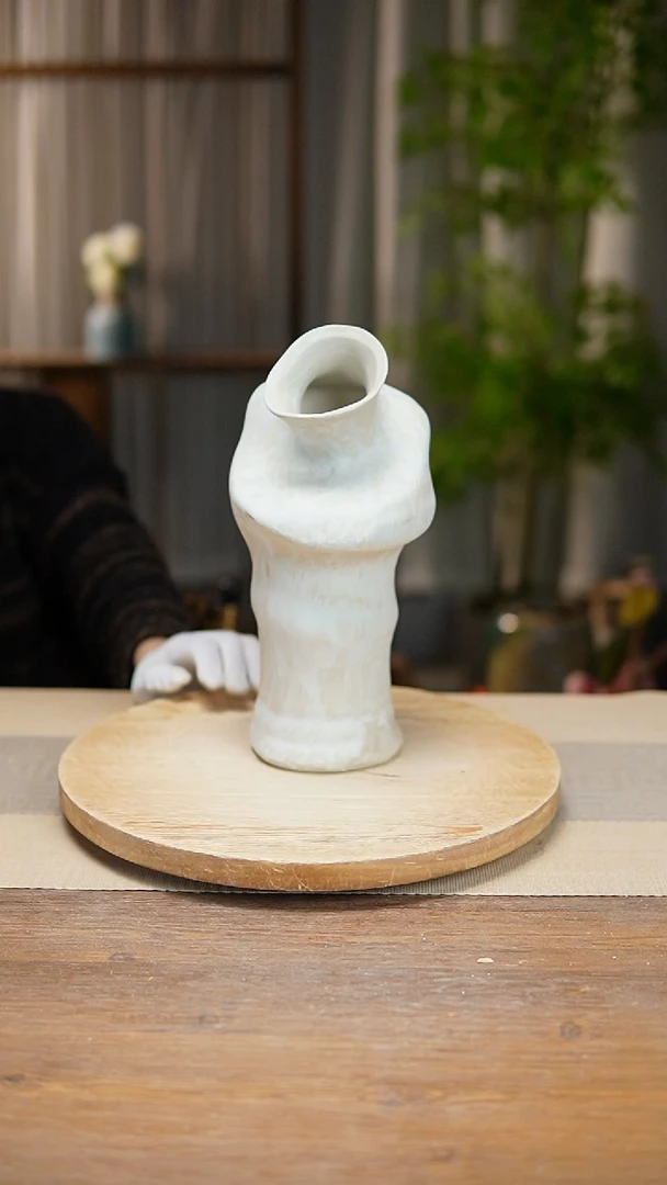 【闪购商品】陶瓷  花器陶瓷花瓶手捏瓶001瑕疵