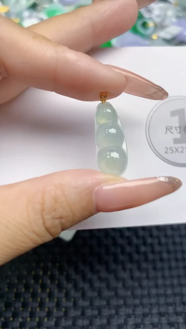 颈饰18K金镶嵌翡翠天然缅甸A货翡翠百元以上9元证书费自理