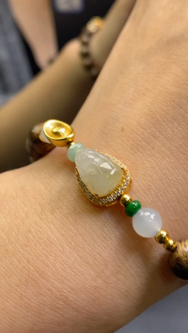 颈饰银S925镶嵌翡翠净货15738