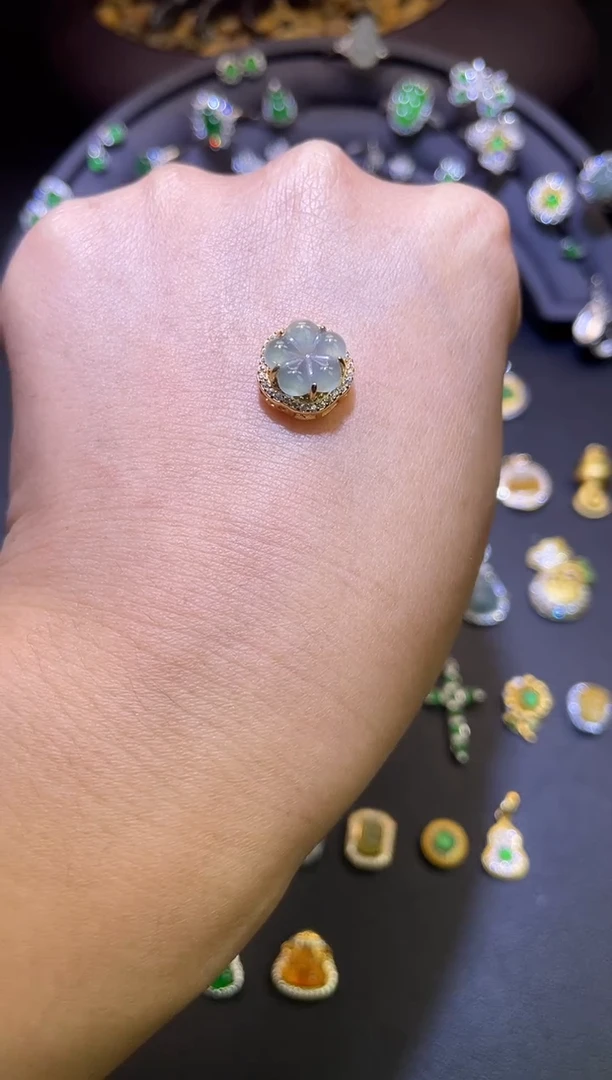 吊坠(不含链)银S925镶嵌翡翠1